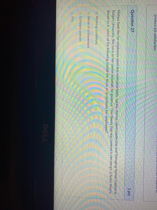 ILANILIBUS IU produce job satisfaction Question