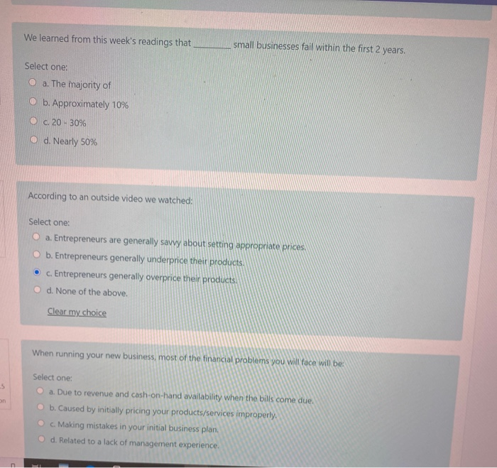 We learned from this week's readings that small