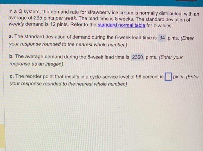 solve C In a Q system, the demand rate for