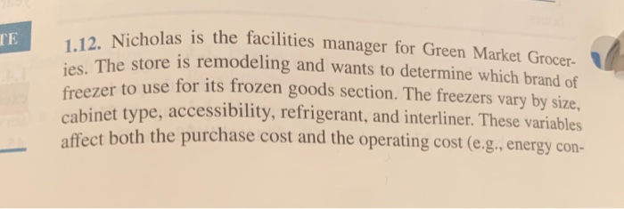 1.12. Nicholas is the fac ies. The store is
