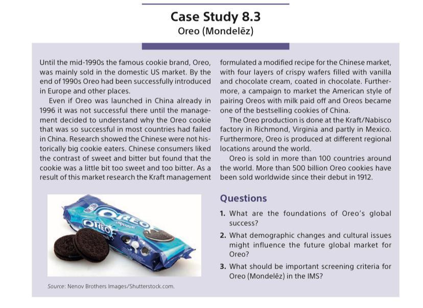 Case Study 8.3 Oreo (Mondelez) Until the