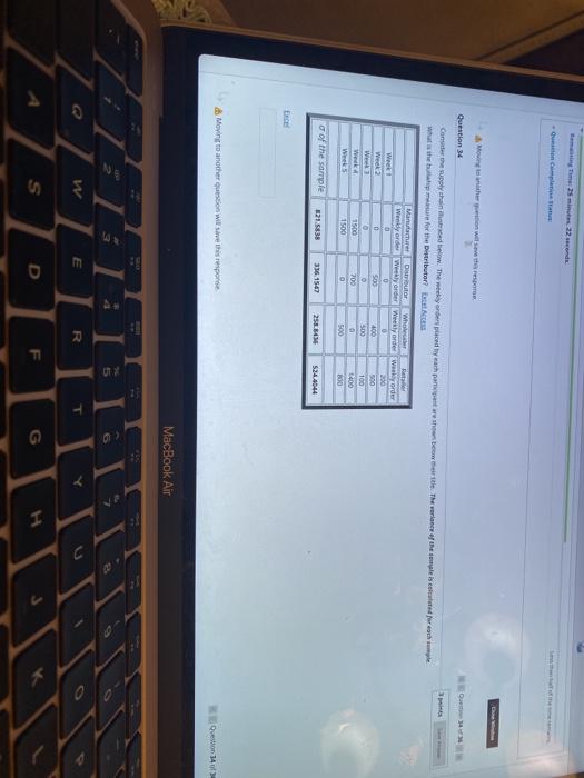 Question 34 Consider the supply chain used below.