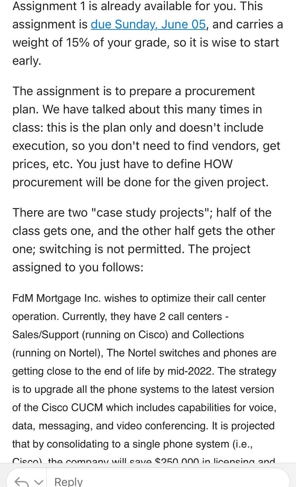 Prepare a procurement plan. This is the plan only