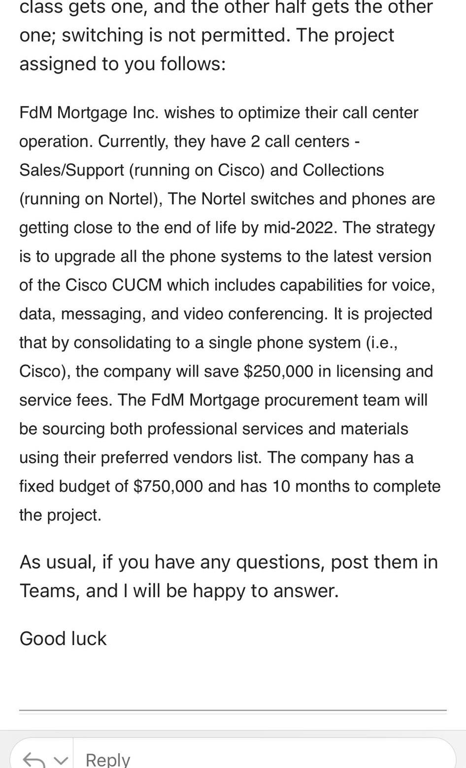 Prepare a procurement plan. This is the plan only