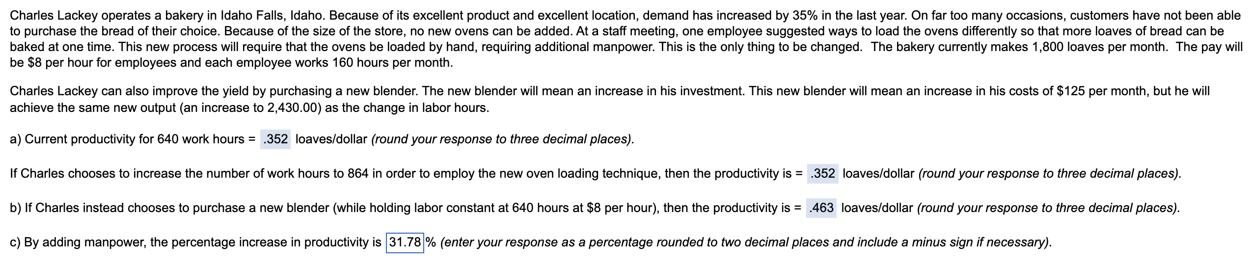 Just need help with question C!!!! Charles Lackey