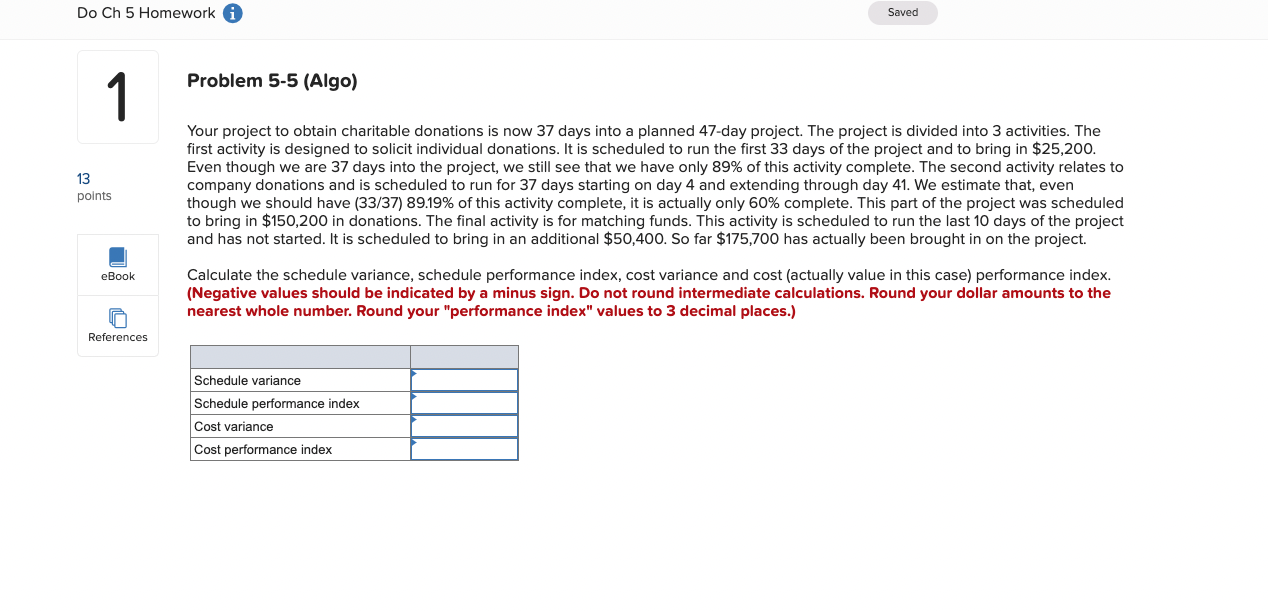 Do Ch 5 Homework Saved Problem 5-5 (Algo) 1 13