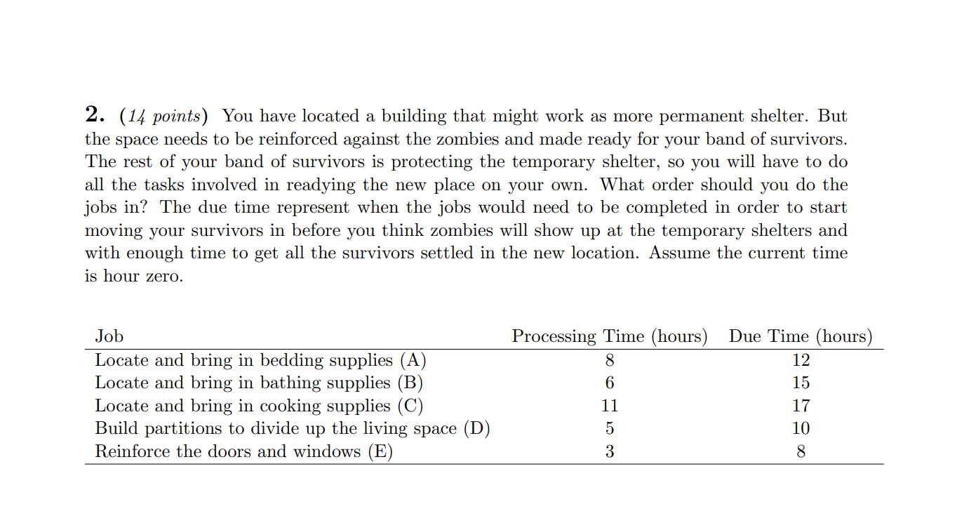 2. (14 points) You have located a building that
