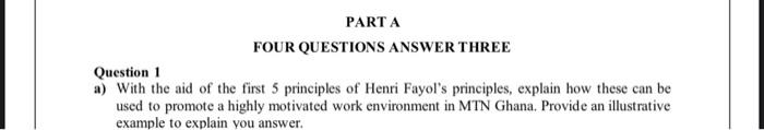 PARTA FOUR QUESTIONS ANSWER THREE Question 1 a)
