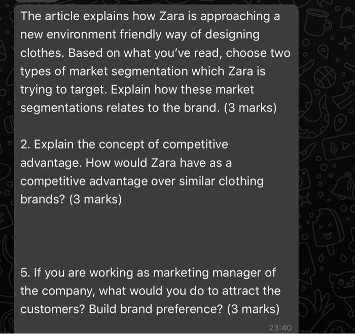 The article explains how Zara is approaching a