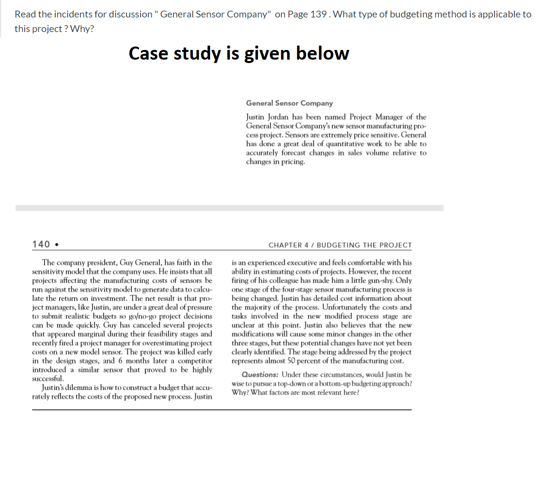 Read the incidents for discussion " General