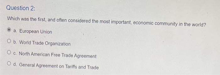 Question 2: Which was the first, and often