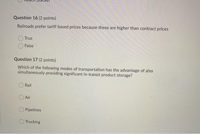 Question 13(2 points) The Port of Savannah has