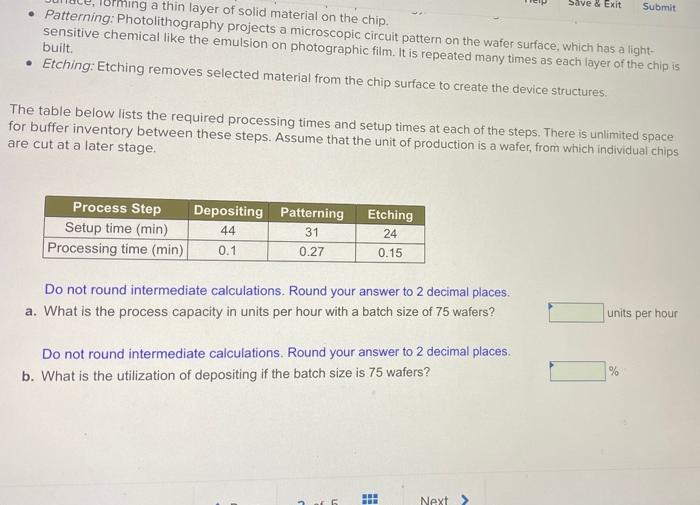 Save & Exit Submit Ping a thin layer of solid