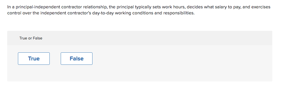 In a principal-independent contractor