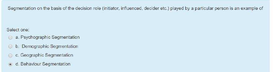 Segmentation on the basis of the decision role
