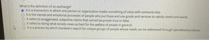 not sure What is the definition of an exchange?