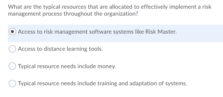 What are the typical resources that are allocated