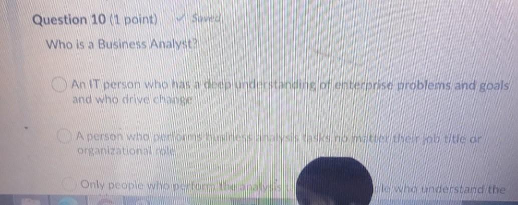 Question 12 (1 point) Saved plays a role in
