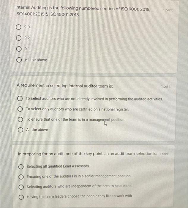 only the answer please Internal Auditing is the