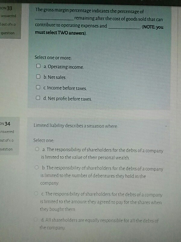 QUESTION 31 Not yet answered A corporation is an