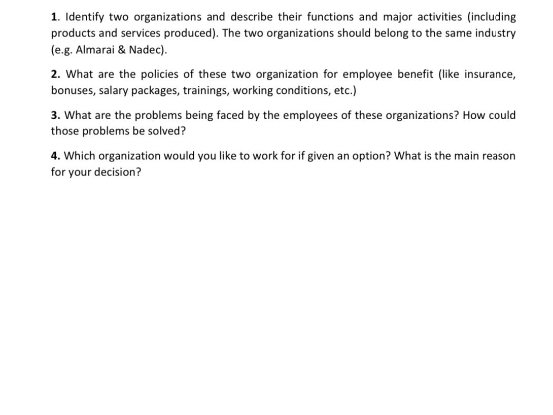 please write this as a project !! 1. Identify two