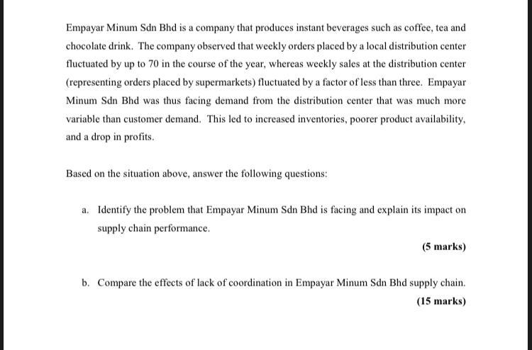 Empayar Minum Sdn Bhd is a company that produces