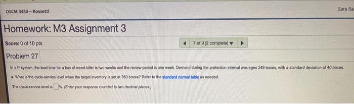 OSCM 3430 - Rossetti Sara Ba Homework: M3