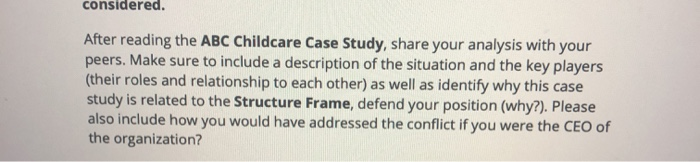 considered. After reading the ABC Childcare Case