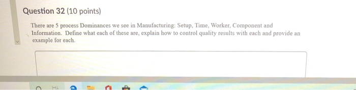 Question 32 (10 points) There are 5 process