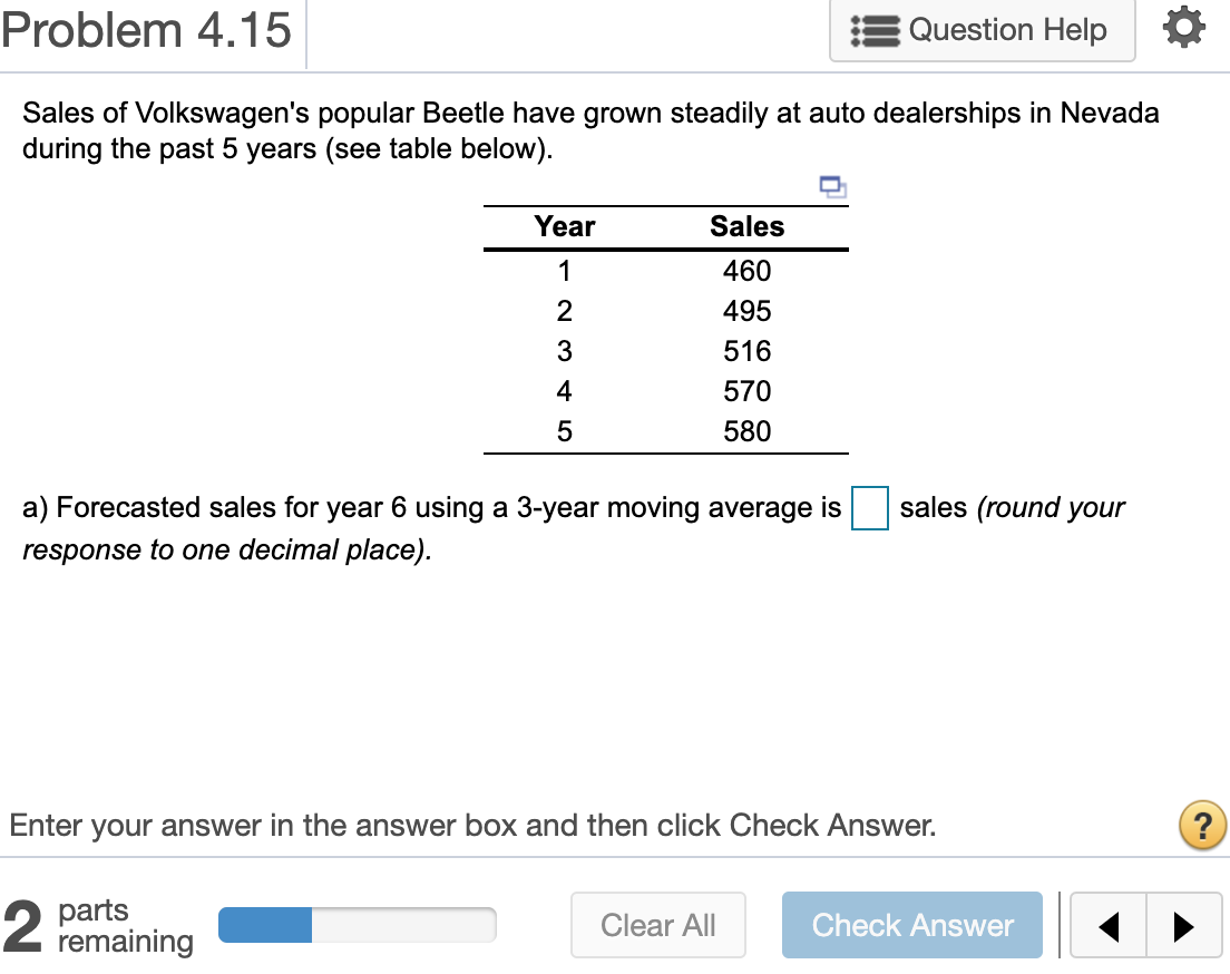 Also, PART 2 of the questions asks for "THE MAD