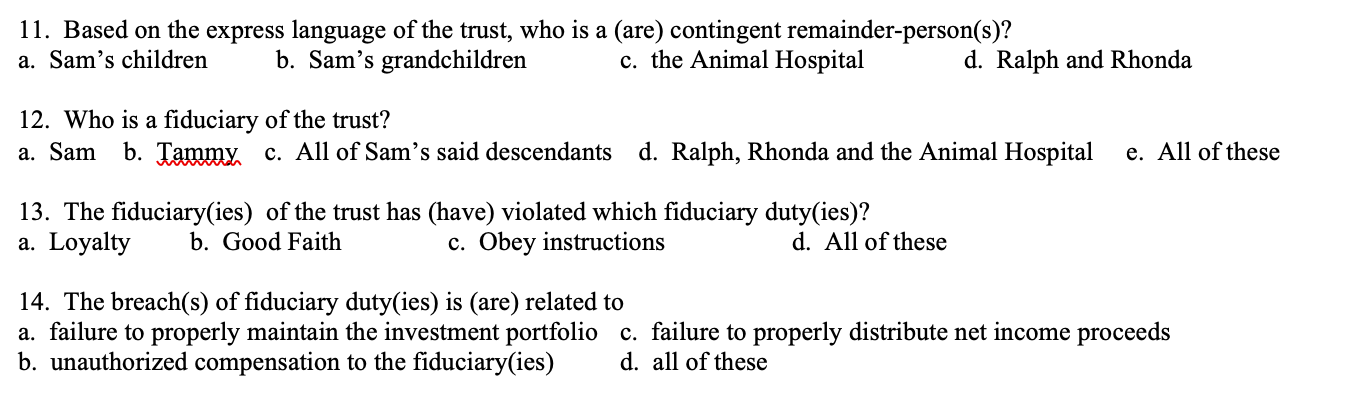 Sam Settlor duly appointed Tammy as trustee of