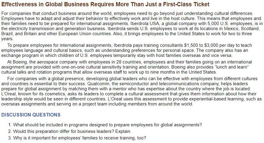 Effectiveness in Global Business Requires More