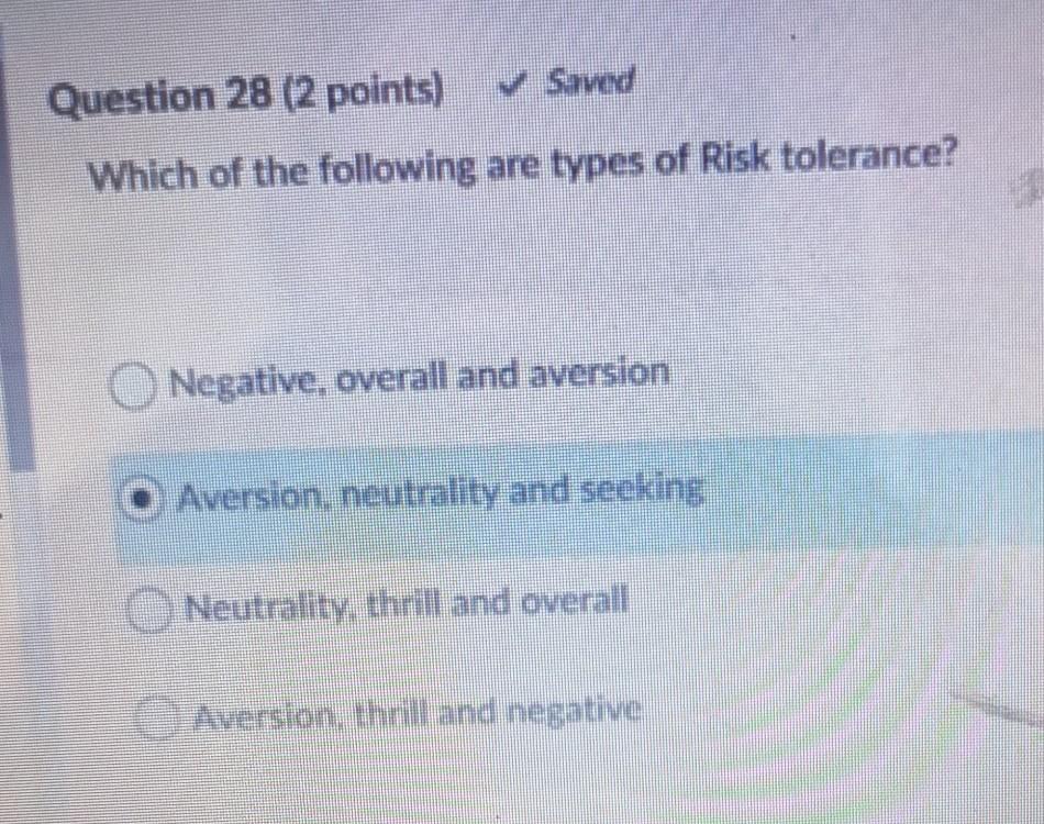 Question 28 (2 points) Saved Which of the
