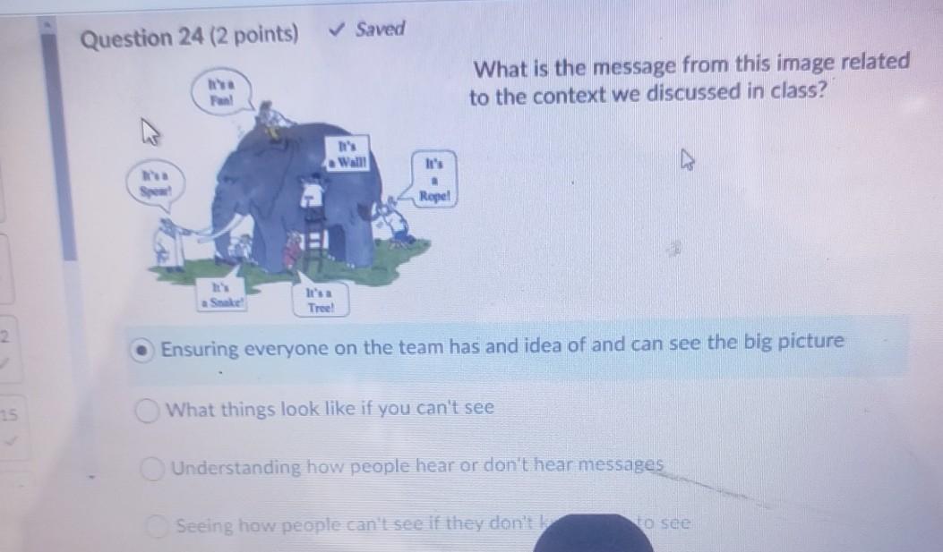 Question 28 (2 points) Saved Which of the