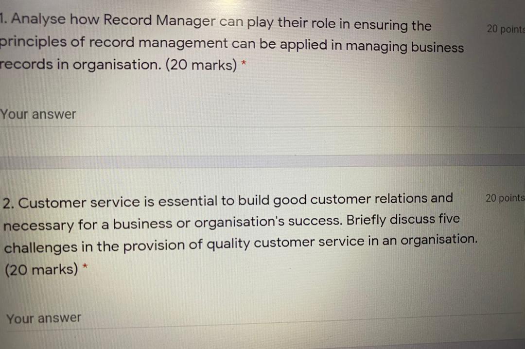 20 points 1. Analyse how Record Manager can play
