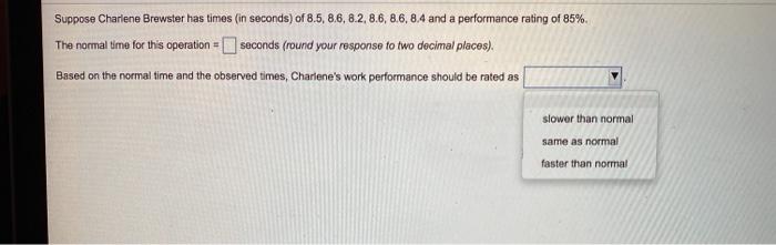 Suppose Charlene Brewster has times (in