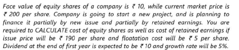 Face value of equity shares of a company is * 10,