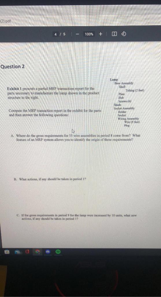 (2).pdf 4 / 5 - 100% + A Question 2 Exhibit 1