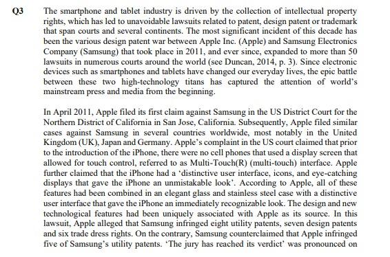 Q3 The smartphone and tablet industry is driven