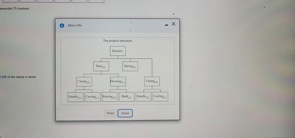 question c) clamp, handle, casting As the