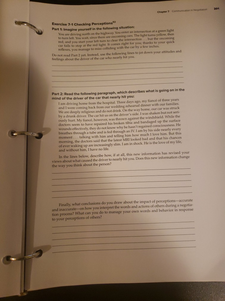 201 Chapter 7 Communication in Negotiation