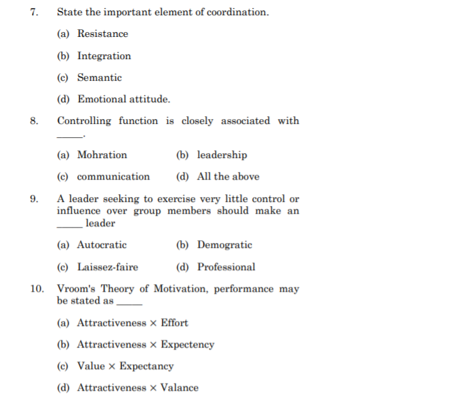 7. State the important element of coordination.