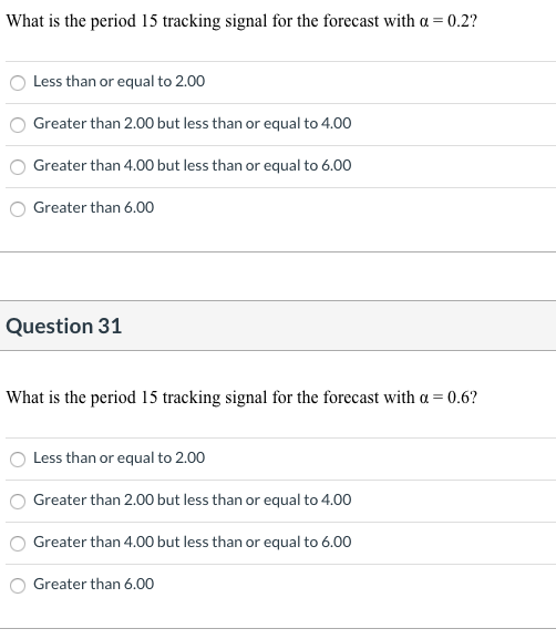 Use the below data to answer questions 26-32 on