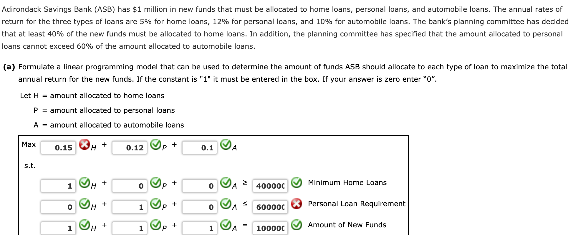 Adirondack Savings Bank (ASB) has $1 million in