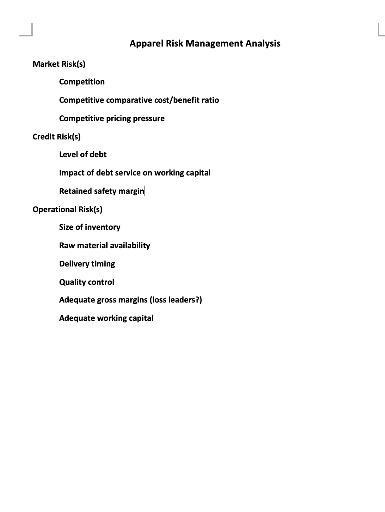 Develop Risk Inventories for robotic industry and