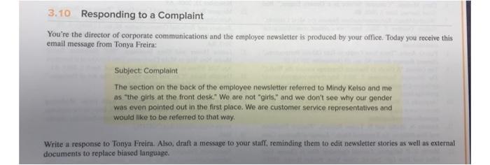 When crafting your response that the scenario