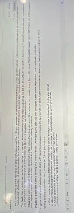 Question Read carefully description of activities