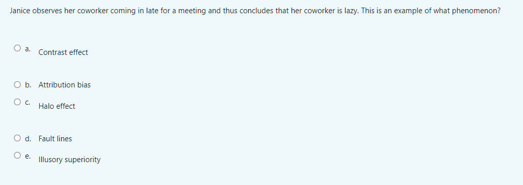 Janice observes her coworker coming in late for a