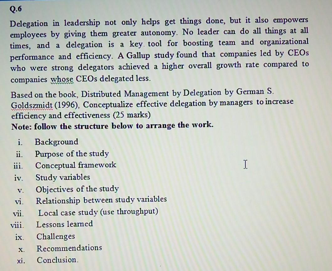 0.6 Delegation in leadership not only helps get