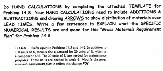 DO HAND CALCULATIONS by completing the attached